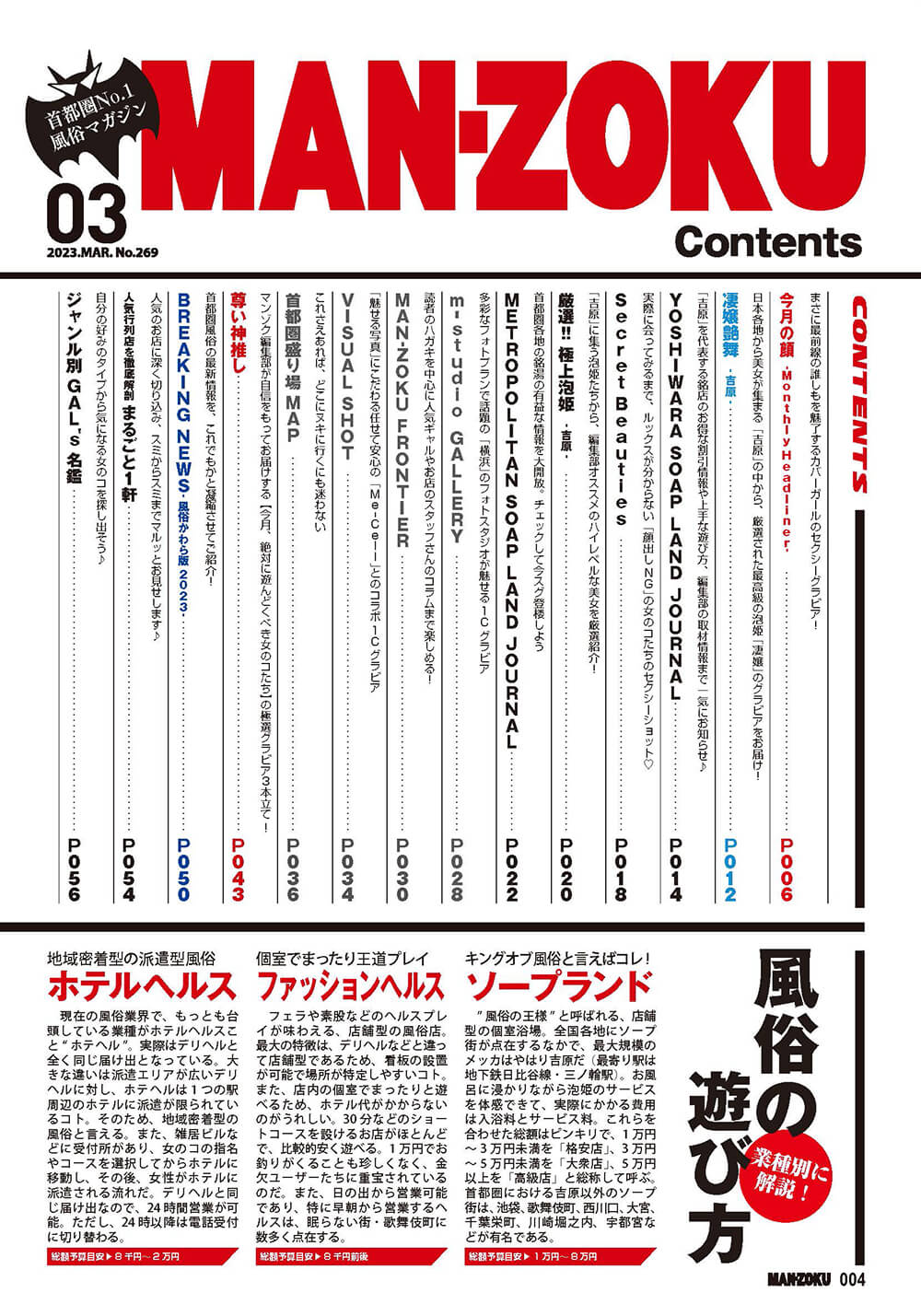 月刊マンゾク3月号 目次