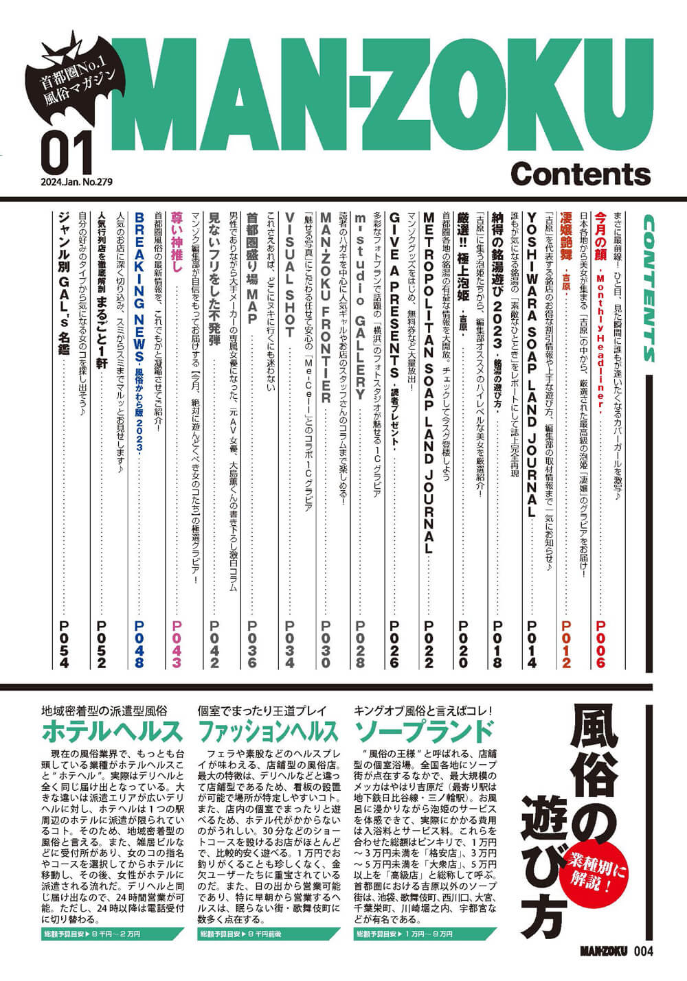 月刊マンゾク01月号 目次